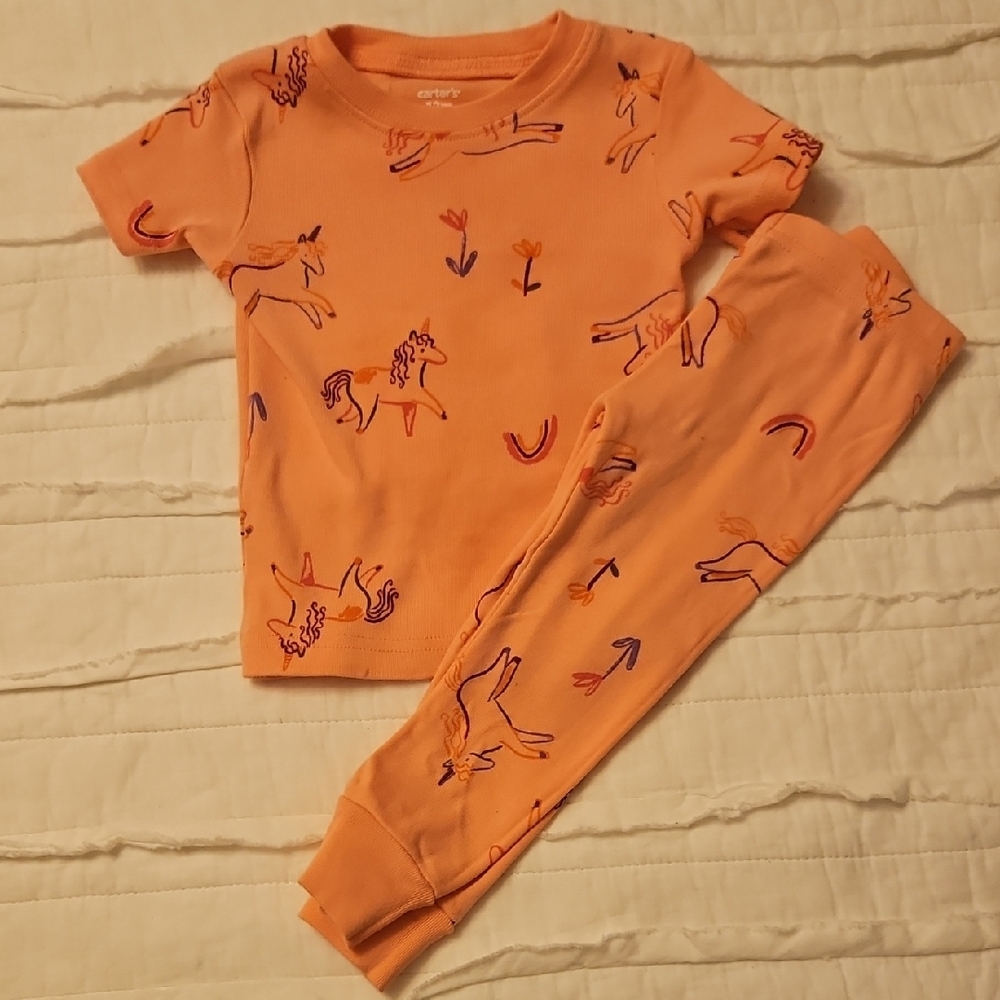 Carter's Pink and Purple Pajama Set with Playful Unicorn Prints